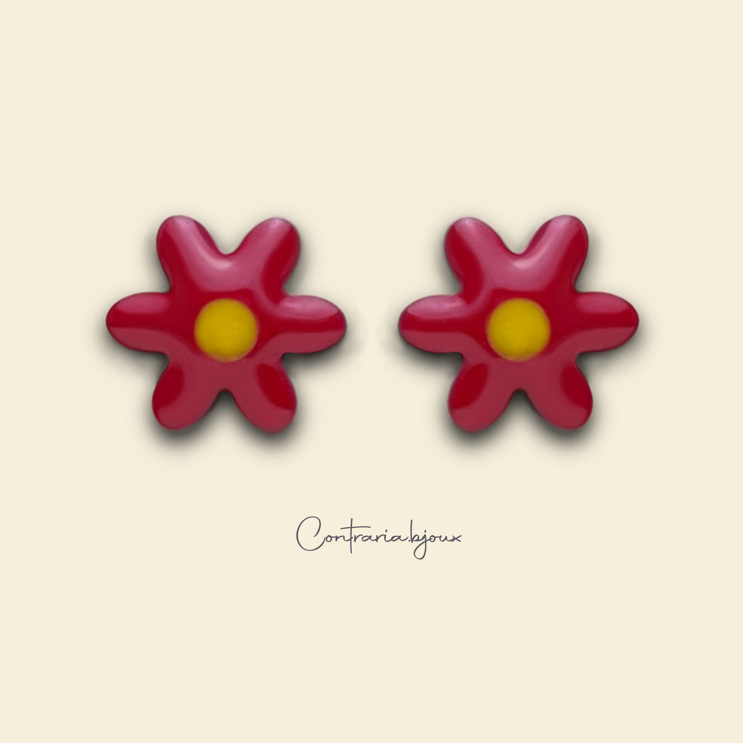 Red/blue/purple daisy flower earrings (copy)