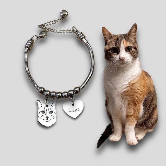 Bracciale ciondolo personalizzato gatto