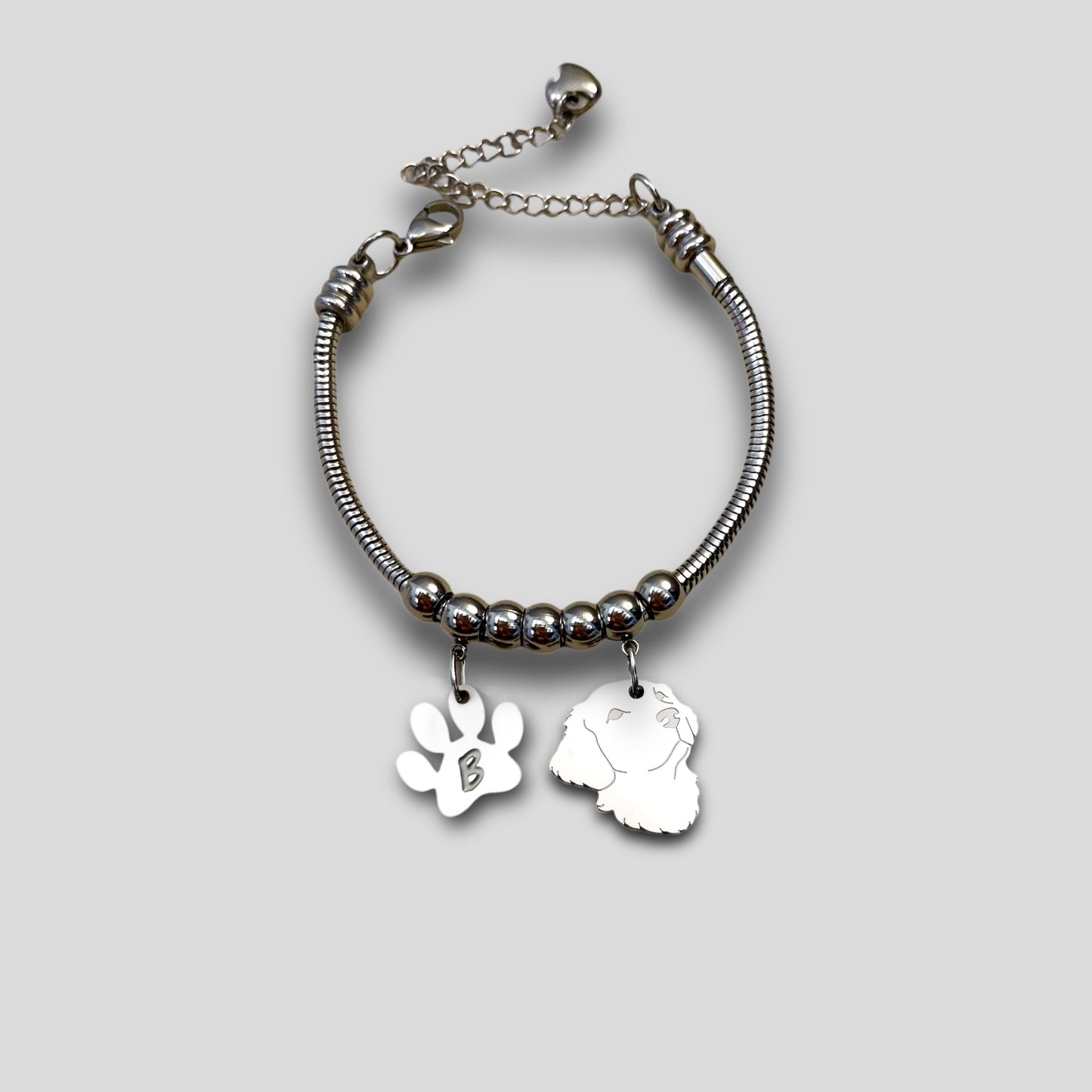 Bracciale cane Golden Retriever, Bracciale Golden Retriever personalizzato e zampa incisa