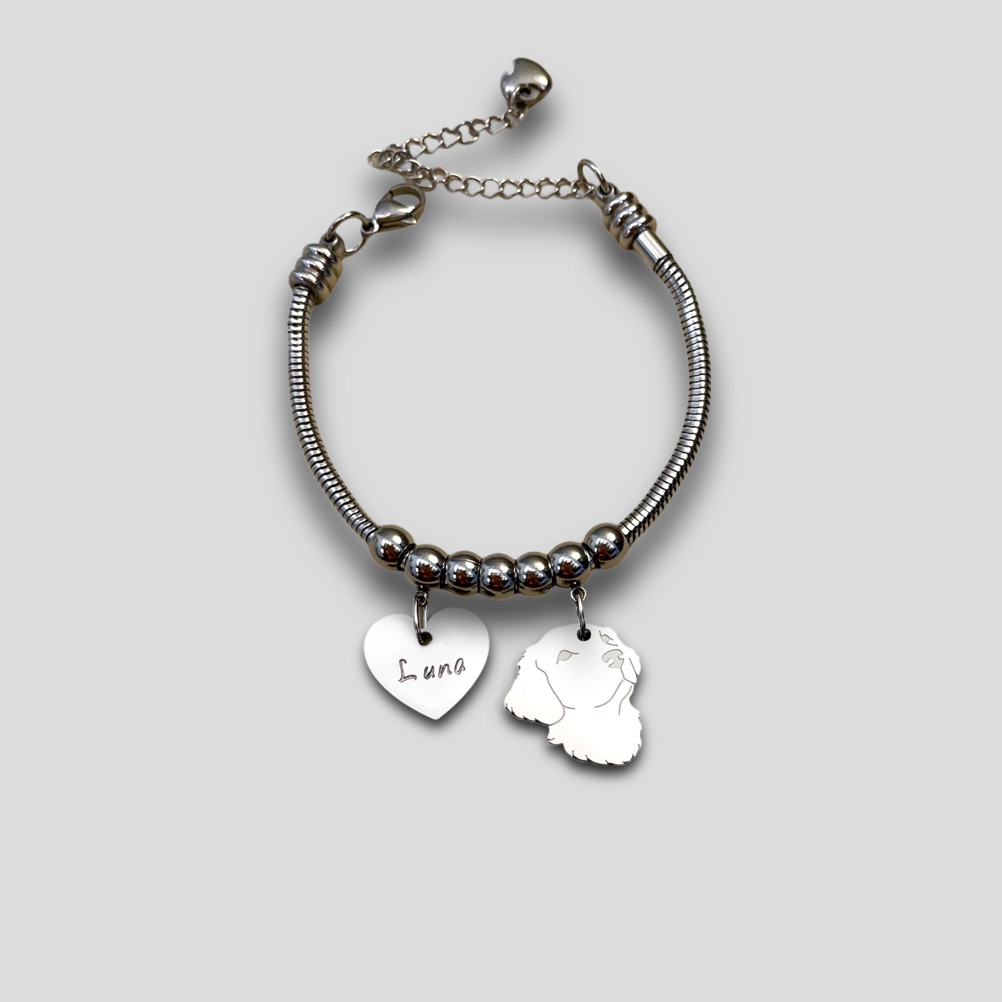 Bracciale cane Golden Retriever, Bracciale Golden Retriever personalizzato e zampa incisa