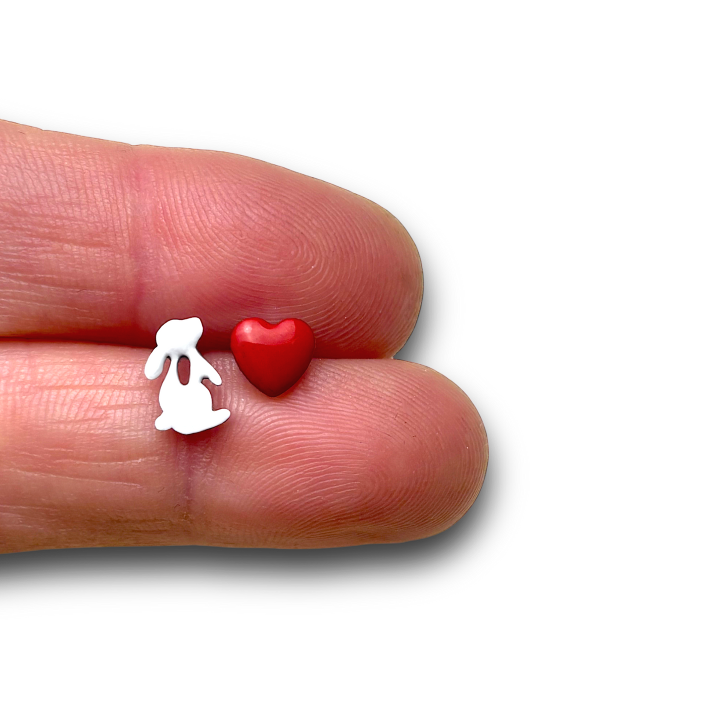 Rabbit and heart earrings